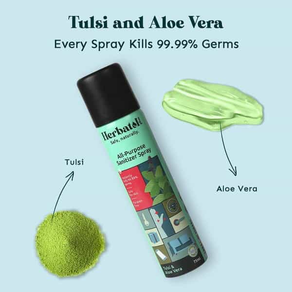 Herbatol Plus All Purpose Hygiene Spray With 99.99% Germ Protection - 75Ml(Pack Of 2)