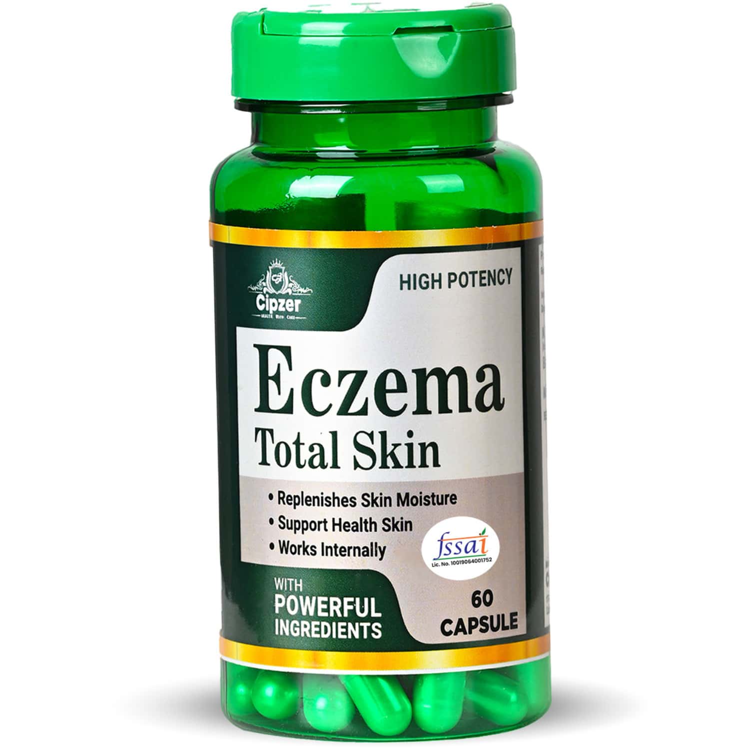 Cipzer Eczema Total Skin Capsule-reduce Eczema Symptom,hydrate Skin & Reduce Inflammation-60 Capsule