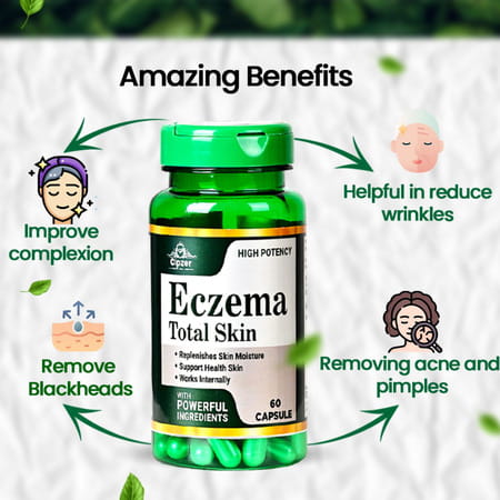 Cipzer Eczema Total Skin Capsule-Reduce Eczema Symptom,Hydrate Skin & Reduce Inflammation-60 Capsule