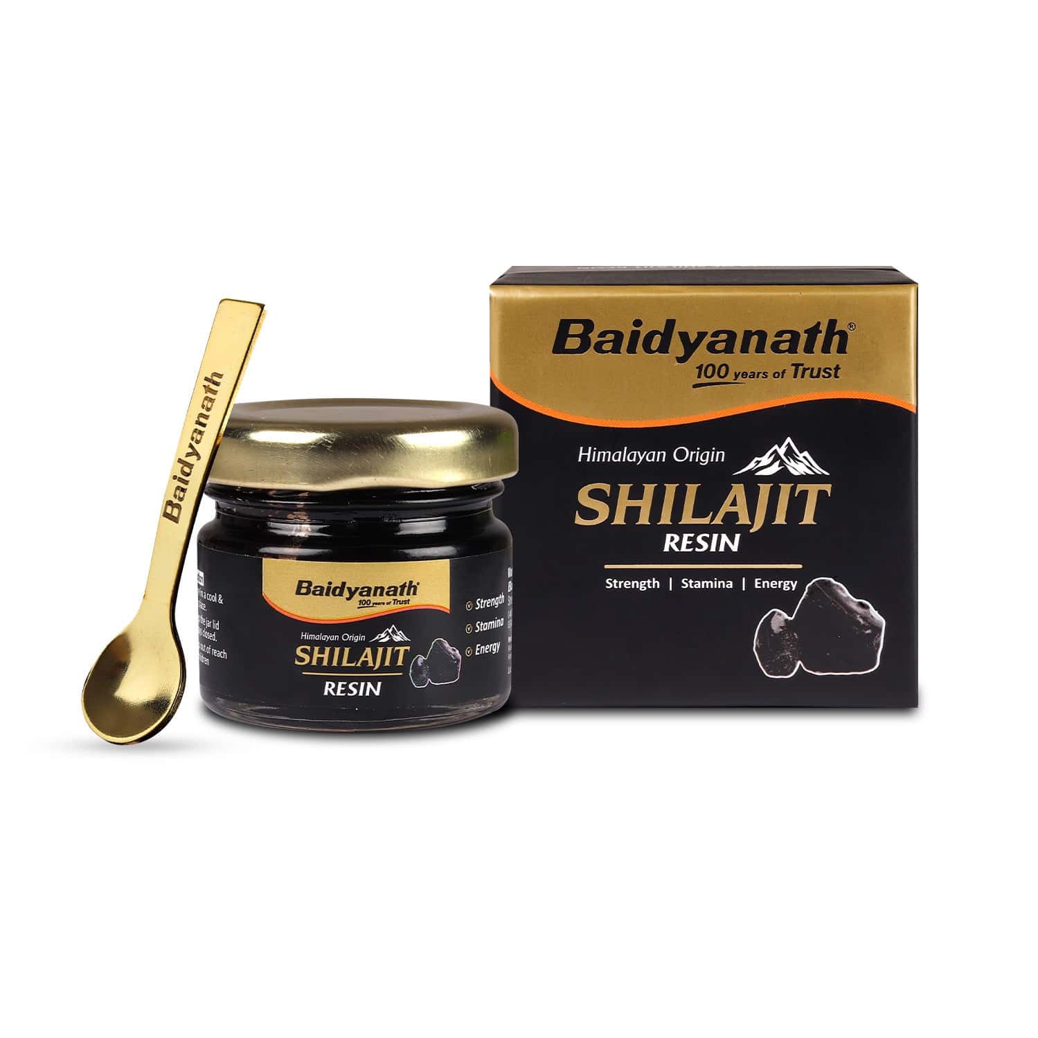 Baidyanath Himalayan Shilajit Resin | Rich In Fulvic Acid | For Strength | Power & Stamina - 10g