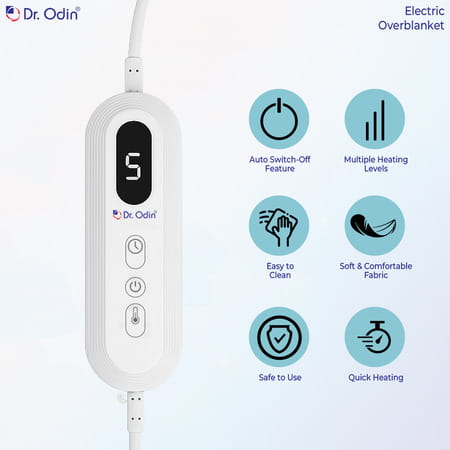 Dr. Odin Ohp103 Electric Over Blanket 160w With 9 Heat And 9 Timer Settings | Large Size 180x160cm