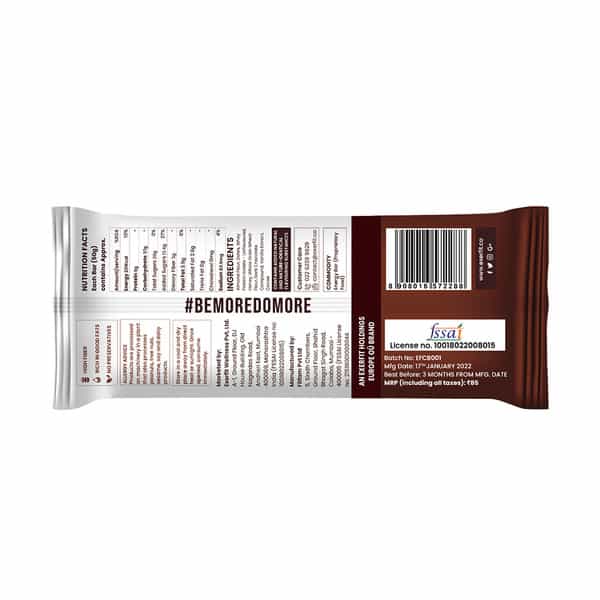 Exerfit Energy Chocolate Brownie Bar Filling Midday Snack High Fiber Pack Of 6