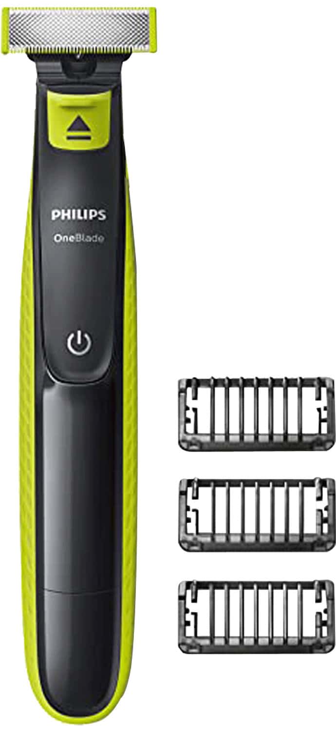 Philips Qp2525/10 Cordless Oneblade Hybrid Trimmer&Shaver With 3trimming Combs-Lime Green