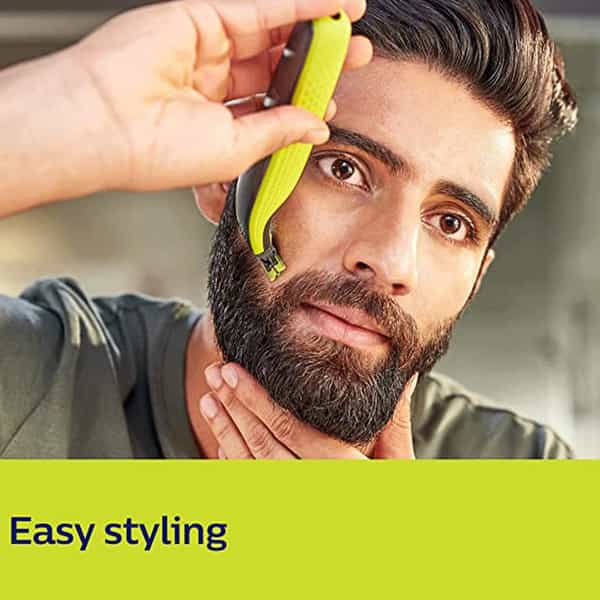 Philips Qp2525/10 Cordless Oneblade Hybrid Trimmer&Shaver With 3Trimming Combs-Lime Green