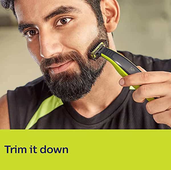 Philips Qp2525/10 Cordless Oneblade Hybrid Trimmer&Shaver With 3Trimming Combs-Lime Green