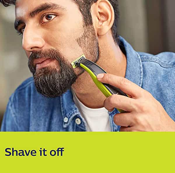 Philips Qp2525/10 Cordless Oneblade Hybrid Trimmer&Shaver With 3Trimming Combs-Lime Green