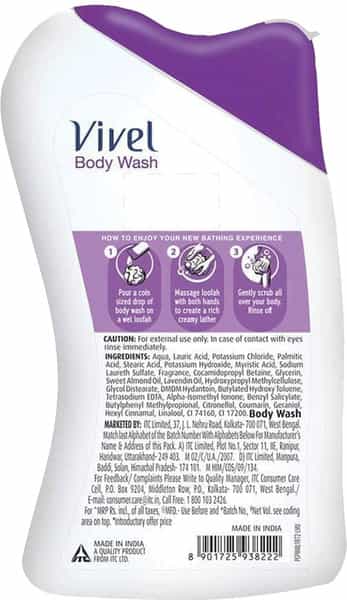 Vivel Lavender And Almond Oil Body Wash Bottle Of 200 Ml