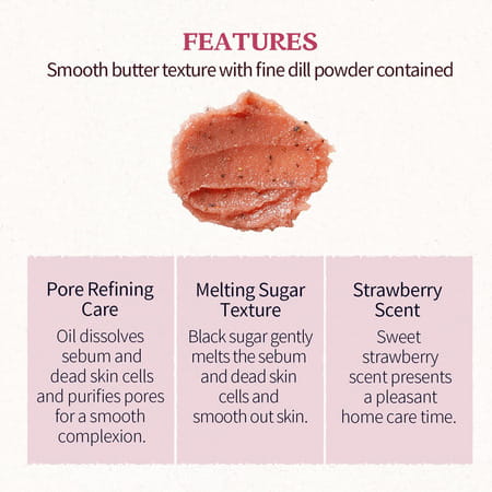 Skinfood Strawberry Sugar Food Mask - Korean Face Cleanser - Korean Skincare - 120g