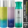 Ajmal Distraction & Persuade For Unisex & Raindrops Femme For Women Deodorants Combo Pack Of 3