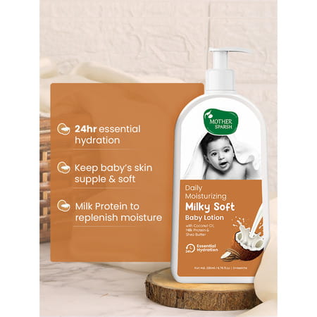 Mother Sparsh Milky Soft Baby Lotion With Milk Protein | Coconut Oil & Shea Butter - 200ml