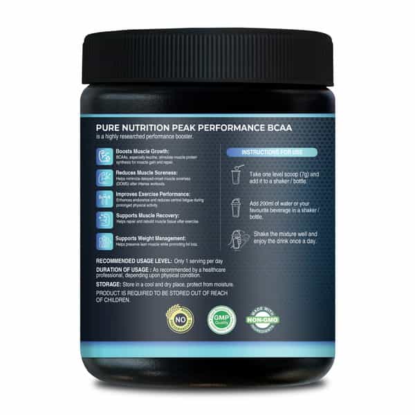 Pure Nutrition Bcaa Unflavored 250Gm Powder
