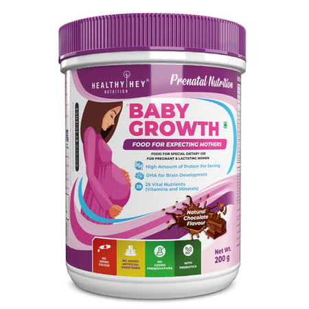 Healthyhey Prenatal Protein Vitamin Supplement - Babygrowth-chocolate-200 G