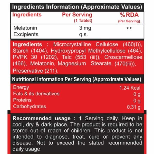Pharmgrade Healthy Living Melatonin 60Tabs Red Series