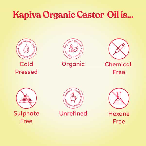 Kapiva Organic Castor Cold Pressed Oil | Certified Organic Helps Strengthen Hair Roots 250Ml
