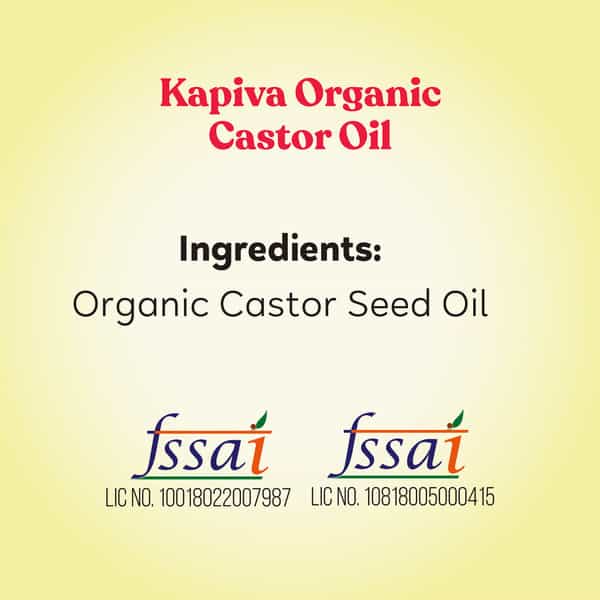 Kapiva Organic Castor Cold Pressed Oil | Certified Organic Helps Strengthen Hair Roots 250Ml
