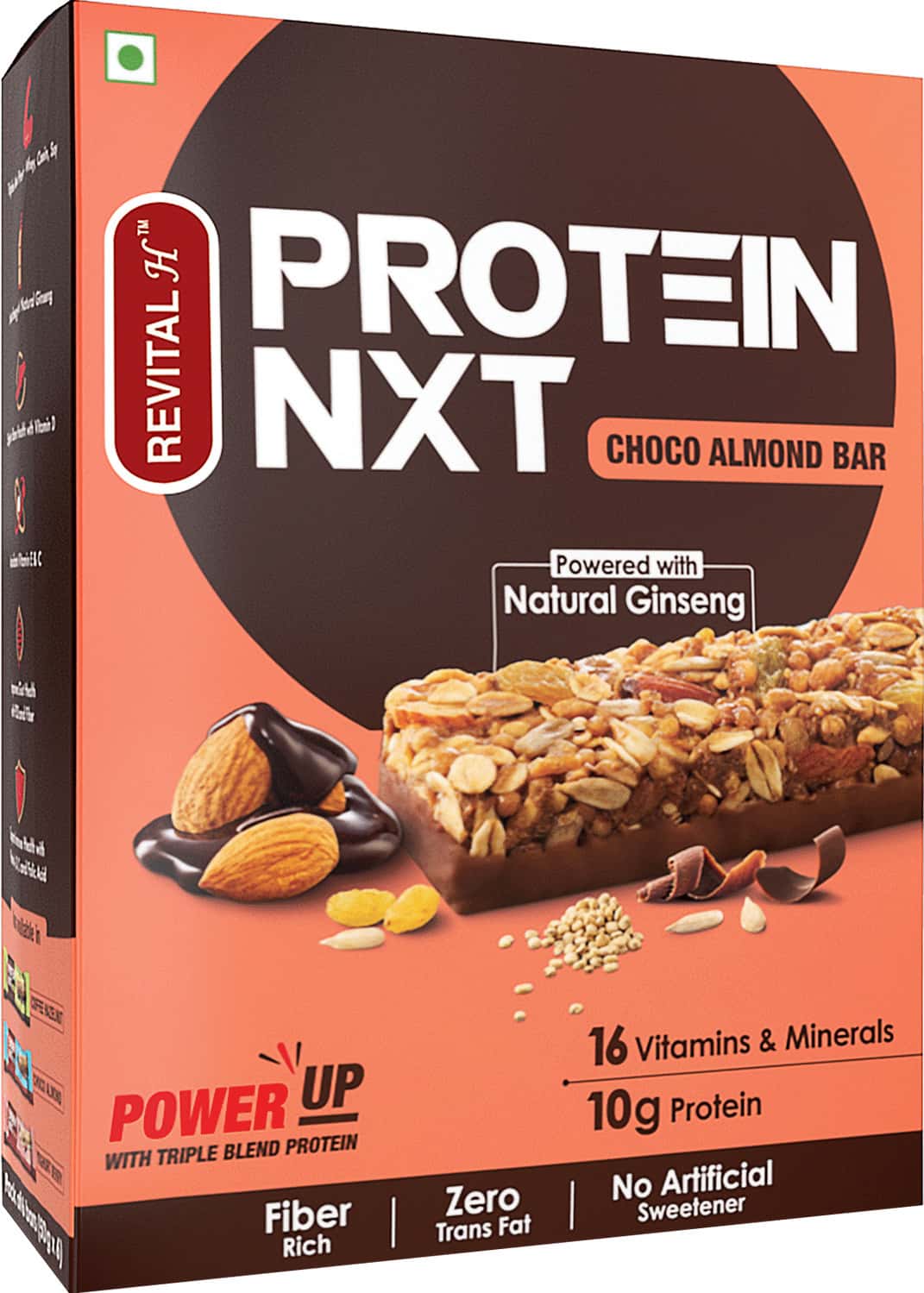 Revital H Protein Nxt 10g Protein Bar Choco Almond - 300g 6 X 50g