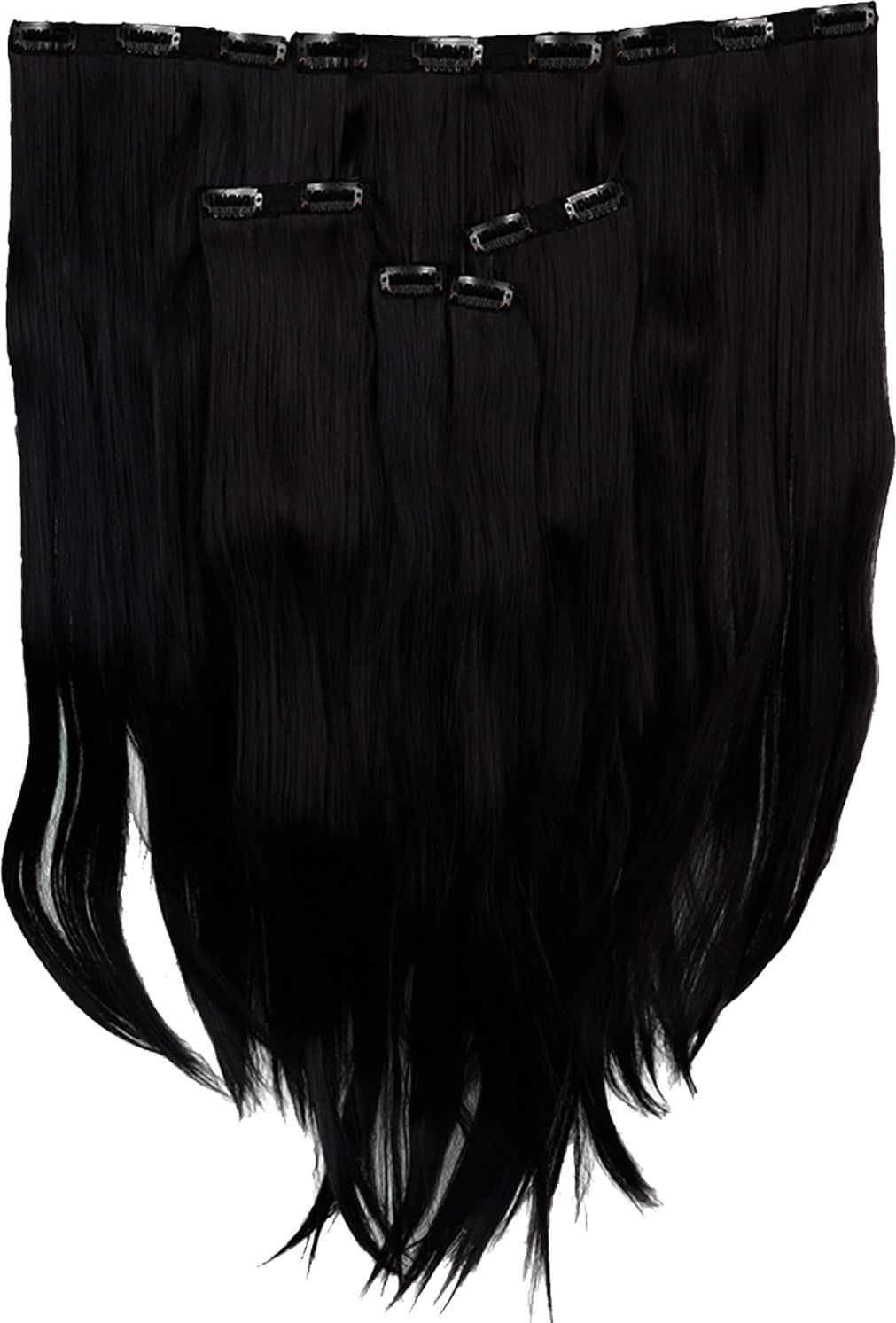 Streak Street 7 Set Clip-In Volumizer Jet Black Hair Extensions