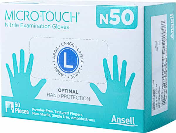 Ansell Micro Touch Nitrile N50 Multipurpose Examination Glove - Large