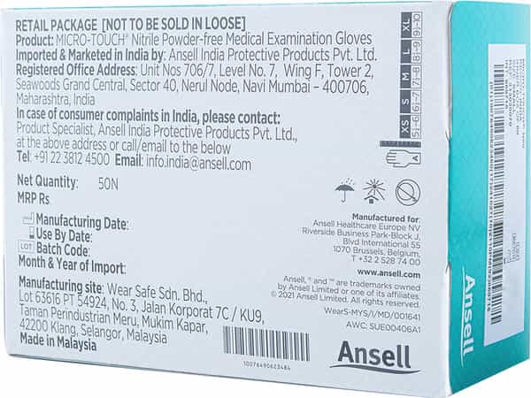 Ansell Micro Touch Nitrile N50 Multipurpose Examination Glove - Large