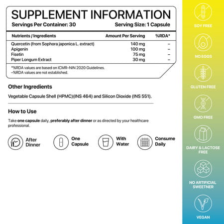 Decode Age Senevit Supplement | Senolytic Supplement Blend | Supports Immunity | 30 Capsules | Veg