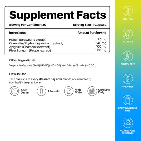 Decode Age Senevit Supplement | Senolytic Supplement Blend | Supports Immunity | 30 Capsules | Veg
