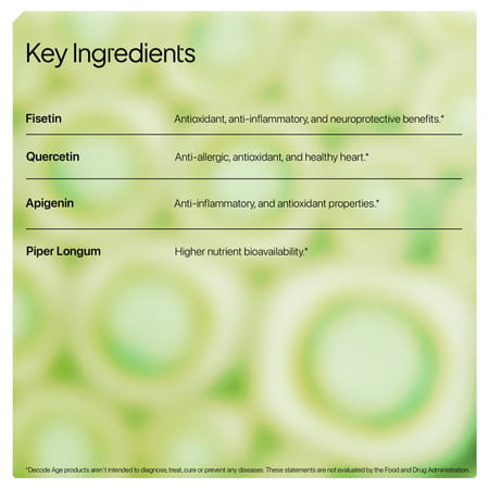 Decode Age Senevit Supplement | Senolytic Supplement Blend | Supports Immunity | 30 Capsules | Veg