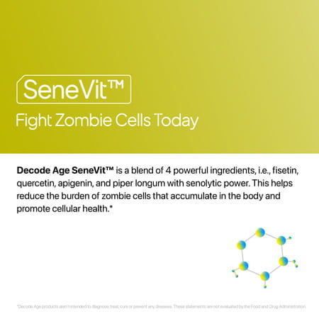 Decode Age Senevit Supplement | Senolytic Supplement Blend | Supports Immunity | 30 Capsules | Veg