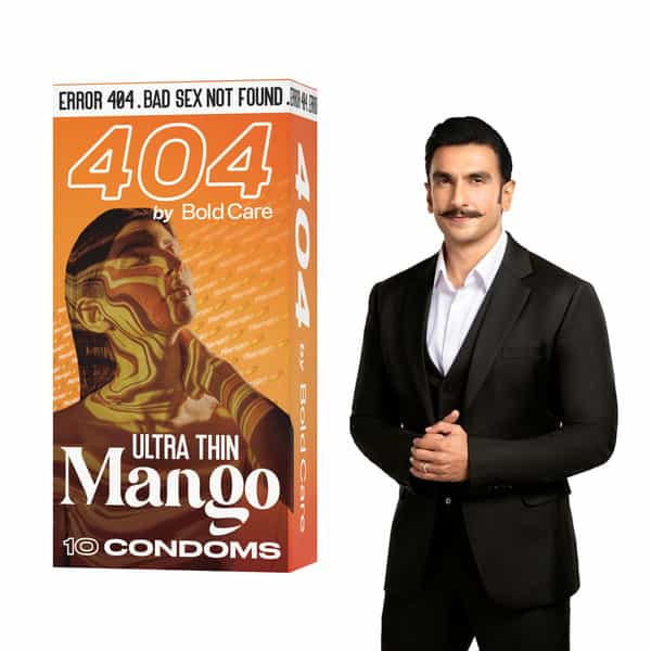 404 By Bold Care Super Ultra Thin Mango Flavored Condoms For Men|With Disposable Pouches - 10 Pcs.