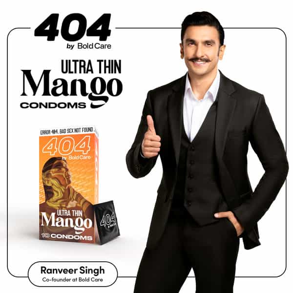 404 By Bold Care Super Ultra Thin Mango Flavored Condoms For Men|With Disposable Pouches - 10 Pcs.