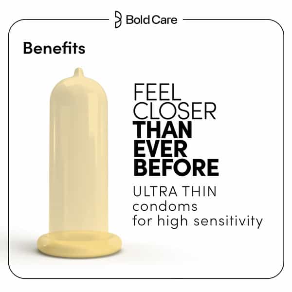 404 By Bold Care Super Ultra Thin Mango Flavored Condoms For Men|With Disposable Pouches - 10 Pcs.