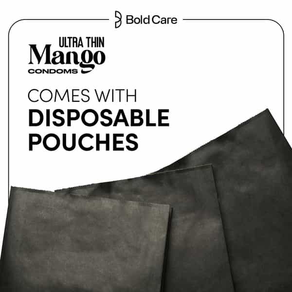 404 By Bold Care Super Ultra Thin Mango Flavored Condoms For Men|With Disposable Pouches - 10 Pcs.