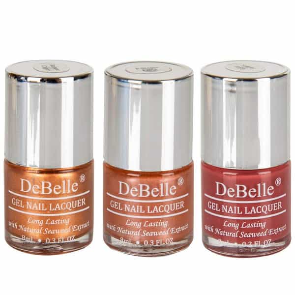 Debelle Gel Nail Polish Combo Set Of 3 Rustique Copper - 24 Ml (8 Ml Each) Rakhi Gifts