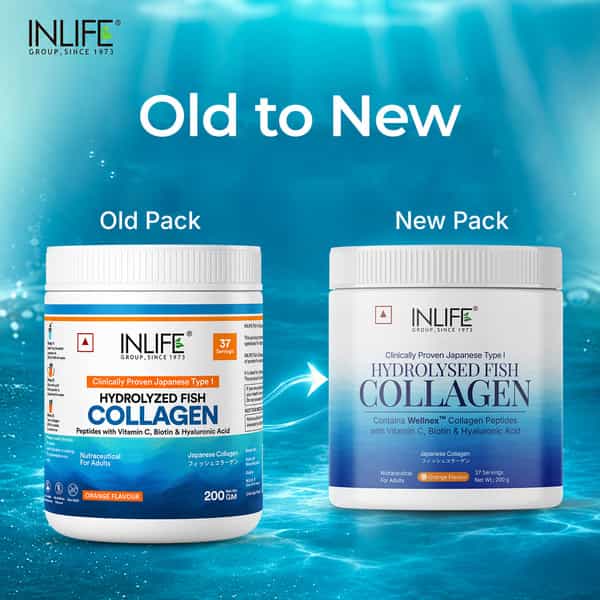 Inlife Japanese Marine Collagen Supplements For Women & Men (Orange | Fish Collagen | 200G)
