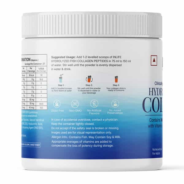 Inlife Japanese Marine Collagen Supplements For Women & Men (Orange | Fish Collagen | 200G)