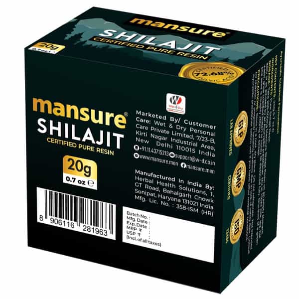 Mansure Shilajit Pure Resin| Vigour Improvement Strength & Stamina For Men 20G