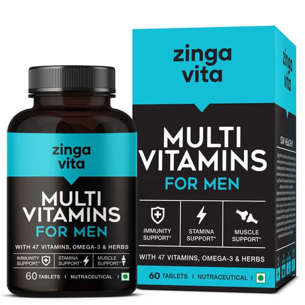 Zingavita Multivitamin Tablets For Men|41 Essential Vitamins|Strengthen Bones & Joints - 60 Tablets