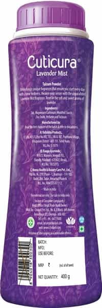 Cuticura Lavender Mist Talcum Powder - 400G