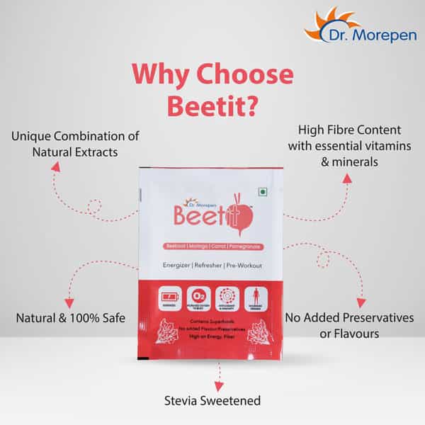 Dr. Morepen Beetit Energy Drink With | Beetroot Moringa Carrot & Pomegranate | 100 Gm