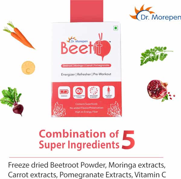 Dr. Morepen Beetit Energy Drink With | Beetroot Moringa Carrot & Pomegranate | 100 Gm