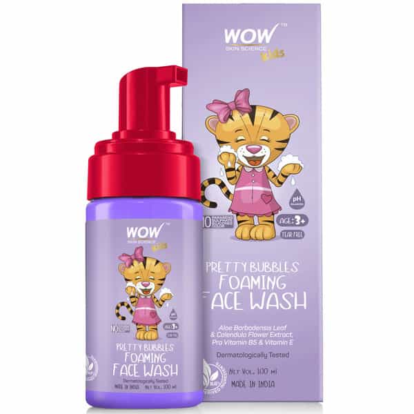 Wow Skin Science Kids Pretty Bubbles Foaming Face Wash - Tear Free 100Ml