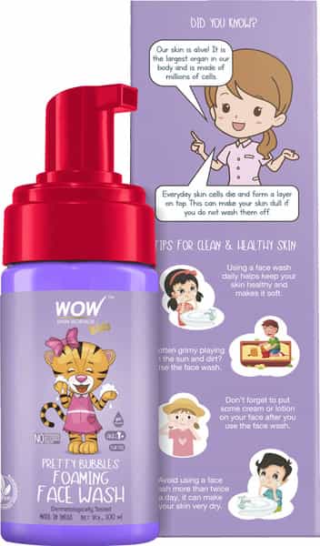 Wow Skin Science Kids Pretty Bubbles Foaming Face Wash - Tear Free 100Ml