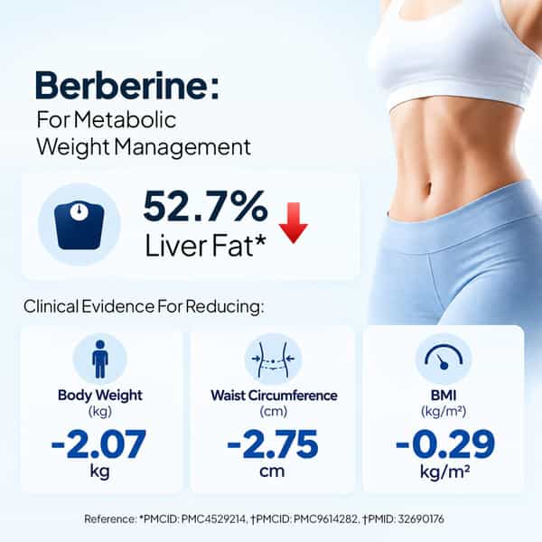 Miduty Berberine 98% With Vit B12 - Diabetes - Weight Loss - Blood Sugar - Sugar Free - 60 Capsules