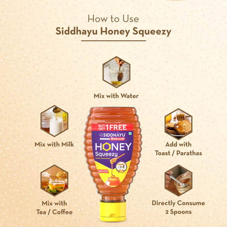 Baidyanath Honey Squeezy | No Added Sugar - 800g (400gx2)