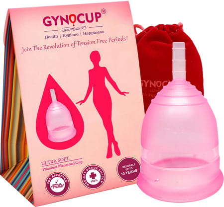 Gynocup Premium Menstrual Cup For Women Fda Approved |Pink|Medium Size
