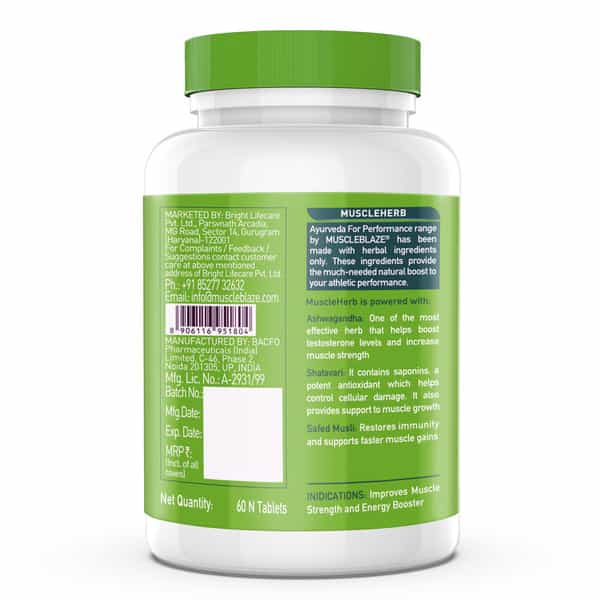 Muscleblaze Ayurveda For Performance- Muscleherb With Ashwagandha (60 Tablets)