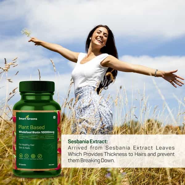 Smart Greens Plant Based Wholefood Biotin 10000 Mcg - 60 Capsules