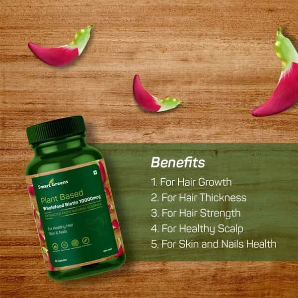 Smart Greens Plant Based Wholefood Biotin 10000 Mcg - 60 Capsules
