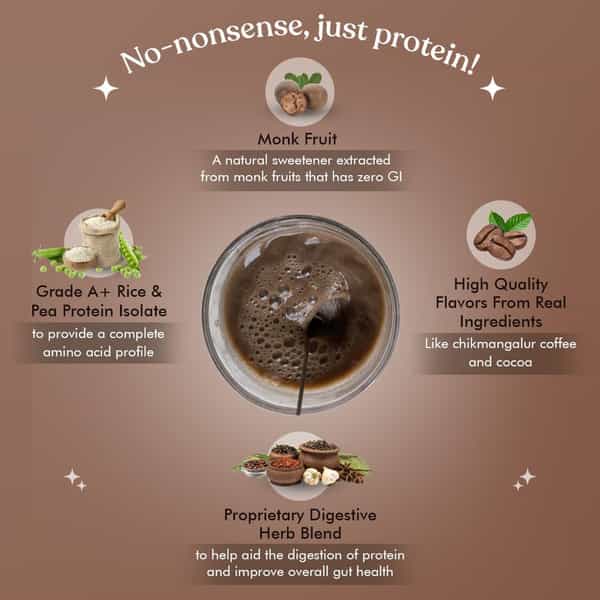 Cosmix No- Nonsense Plant Protein - Chikmagalur Mocha 500G (Pack Of 1)