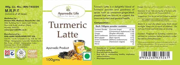 Al-Ayurvedic Life Turmeric Latte - 100 Gms Pack Of 4