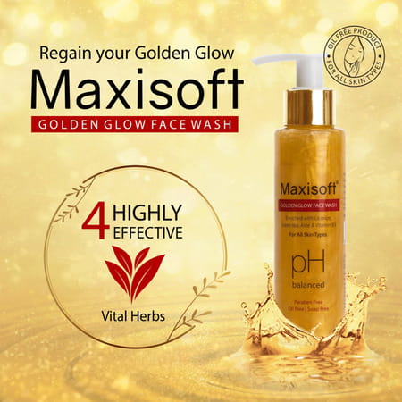 Maxisoft Golden Glow Face Wash (100 Ml - Pack Of 4)
